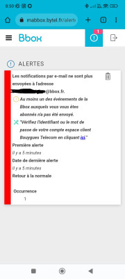 bug fonctionnement système d'alerte