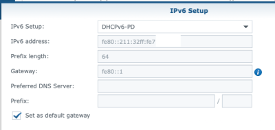 config IPv6 Synology