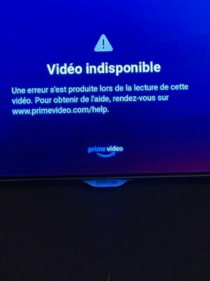 Message d'erreur sur la tv