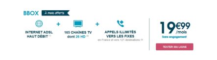 2 mois offerts sur Bbox et l&rsquo;option sensation gratuite pendant 12 mois!