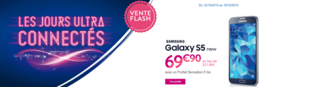 Les Jours Ultra Connectés – Galaxy S5 new 4G+ à 69.90€