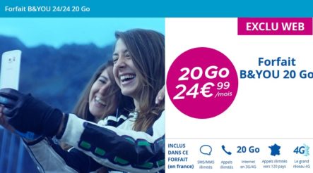 B&YOU 20Go disponible à 24,99€ sur le web