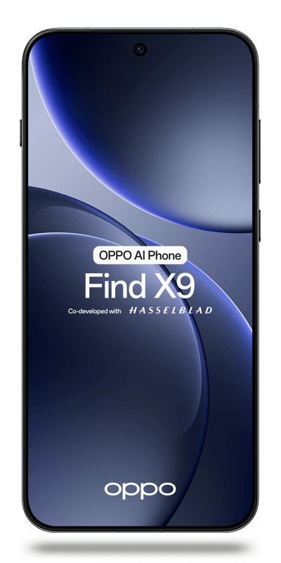 OPPO Find X9 Noir Stellaire, vue de face