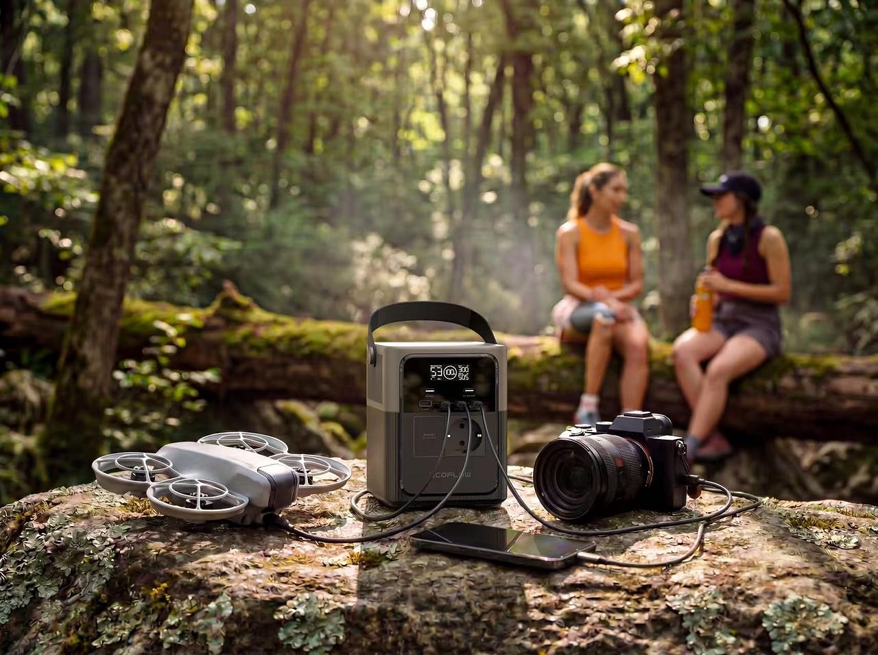 Station EcoFlow River Gen4 en camping avec drone et appareil photo, énergie IFA 2026